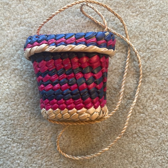 Authentic Hand Made Mexican Girls Weaved Purses/ Bags. Adorable! Lot of 2 - Picture 6 of 12